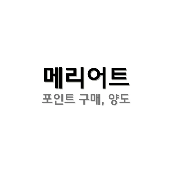 메리어트 본보이 포인트 구매